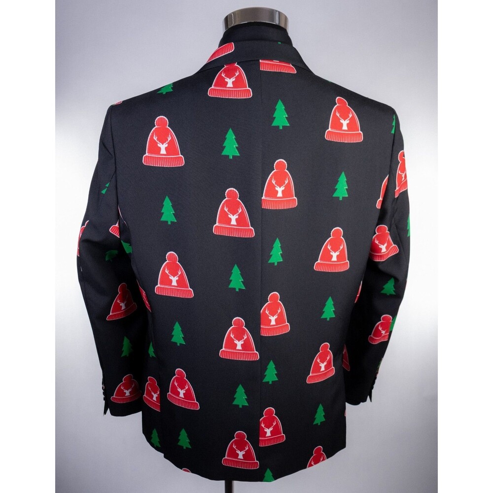 BRAVEMAN Ugly Christmas Blazer Suit 2pc 42R Pants W36xUnhemmed NWT - Picture 8 of 16